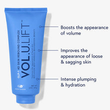 Load image into Gallery viewer, Blue tube of VOL.U.LIFT skincare product with text on a white background